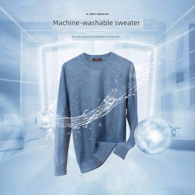 Seven cards Machine washable Round neck wool Autumn clothes Sweater