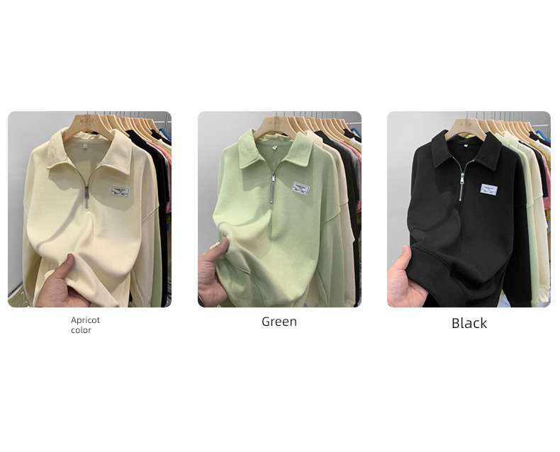 POLO spring and autumn easy Half zipper Condom Long sleeve Sweater
