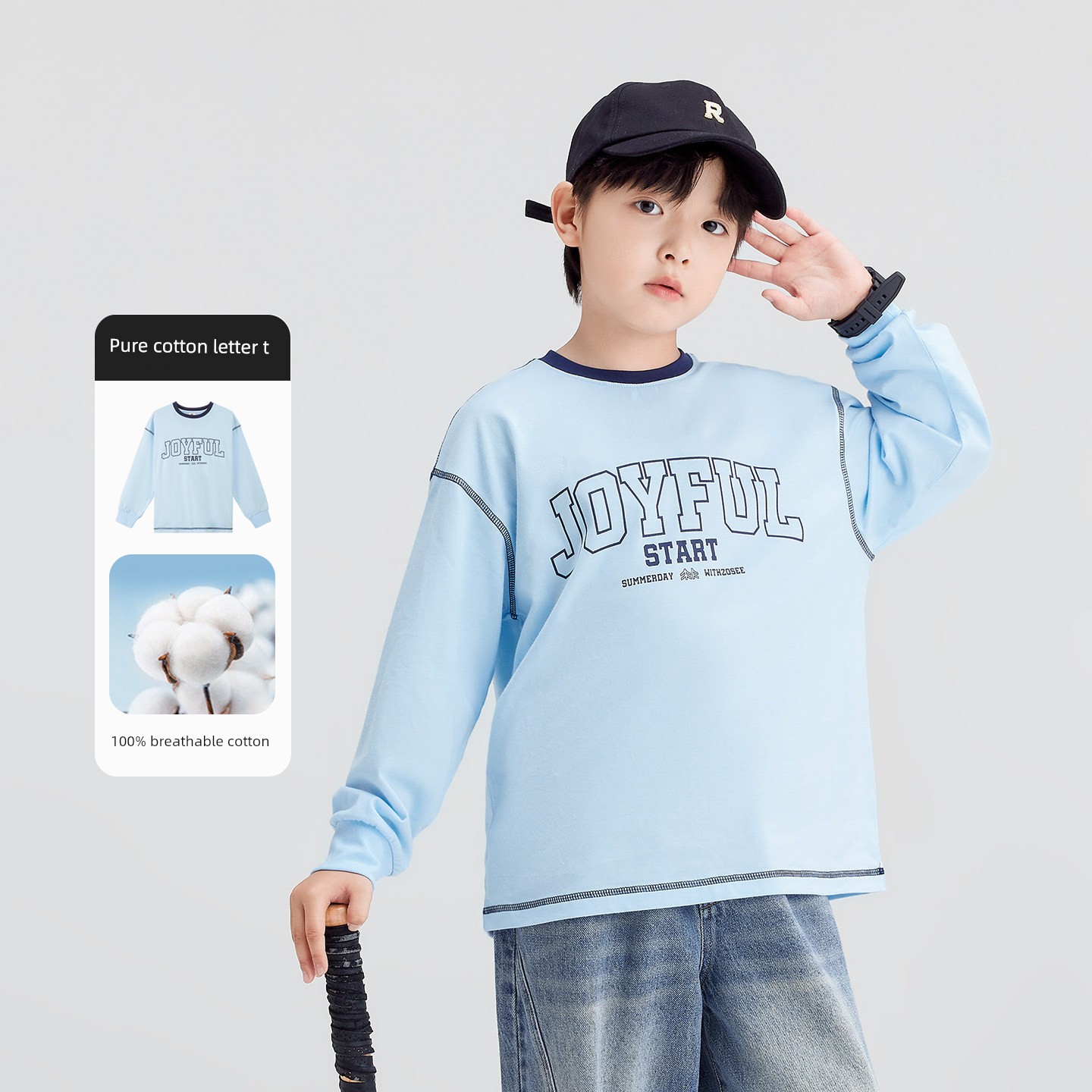 Zuoxi Children's Clothing Boys' Short-Sleeve T-Shirt Children's Long-Sleeve Base Shirt Autumn Wear 2026 New Model Boys' Big Kids' Top — 7