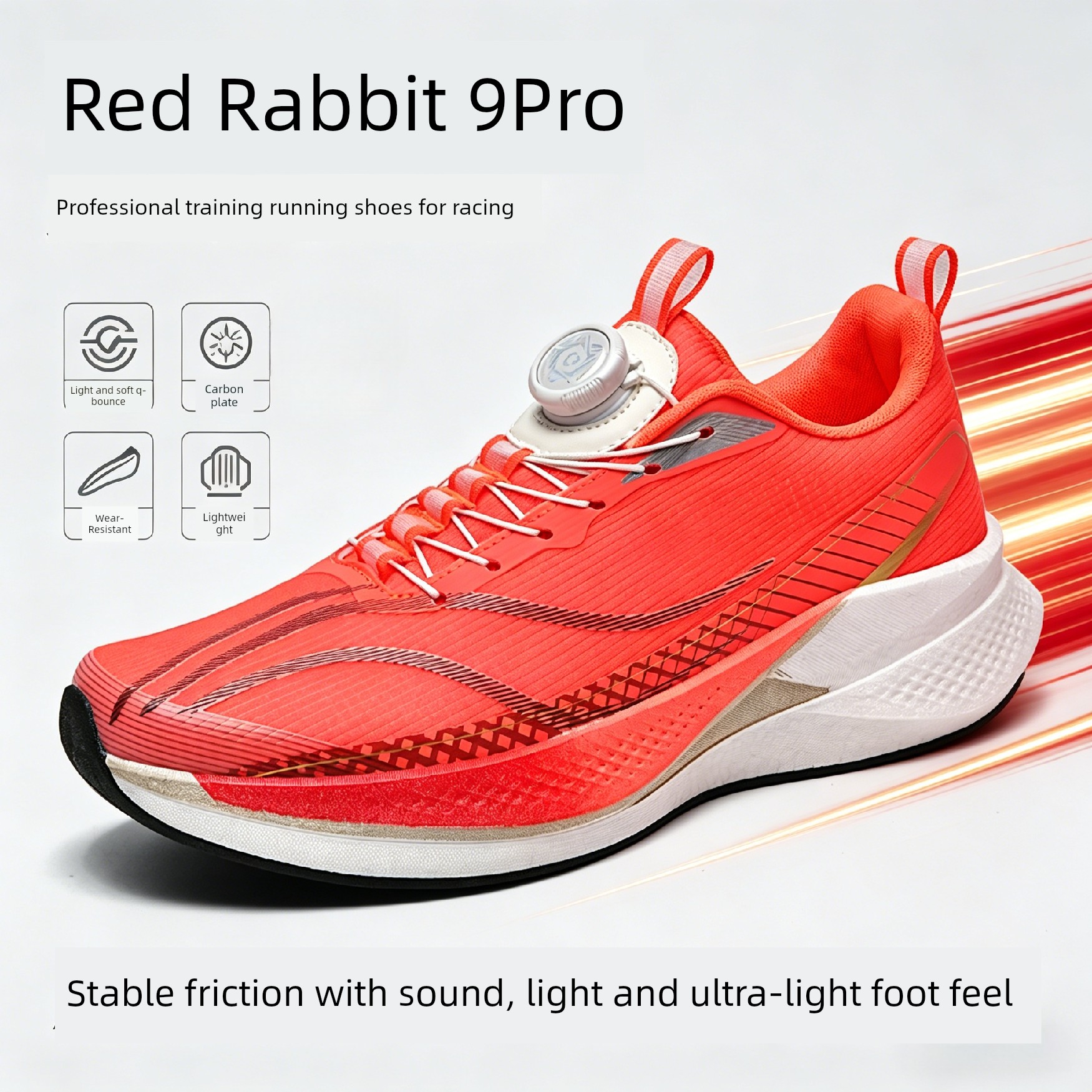 Red Rabbit 9Pro Running Shoes for Men, Suitable for Physical Exams, Shock Absorption, Lightweight Carbon Plate, Racing Training, and Sports Shoes for — 1