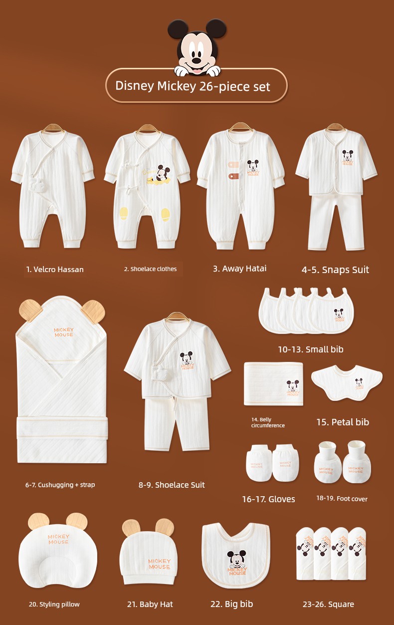 Disney Baby Clothes Gift Box, Newborn Baby Gift, High-End Practical Gift Set for Meeting the Baby — 17