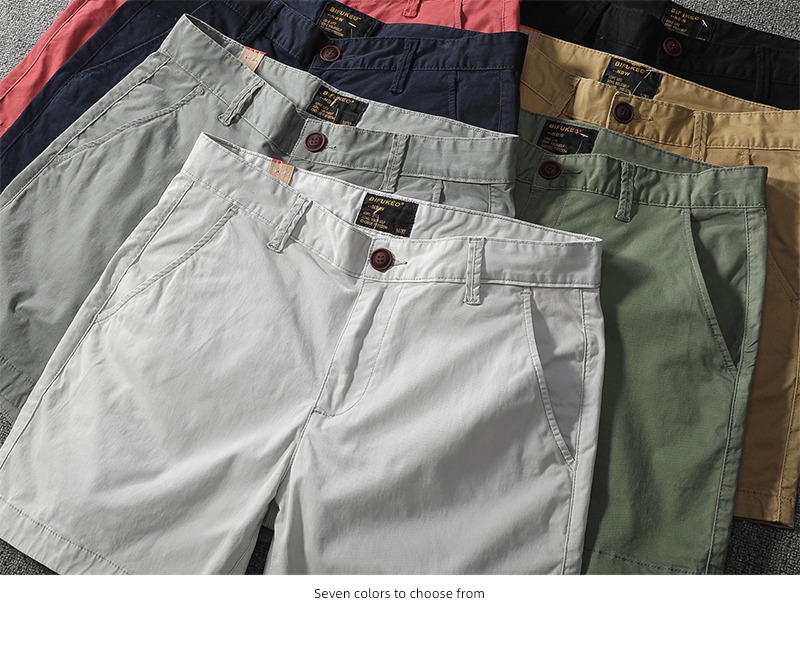 summer man Versatile Self-cultivation leisure time Solid color Three minutes of pants