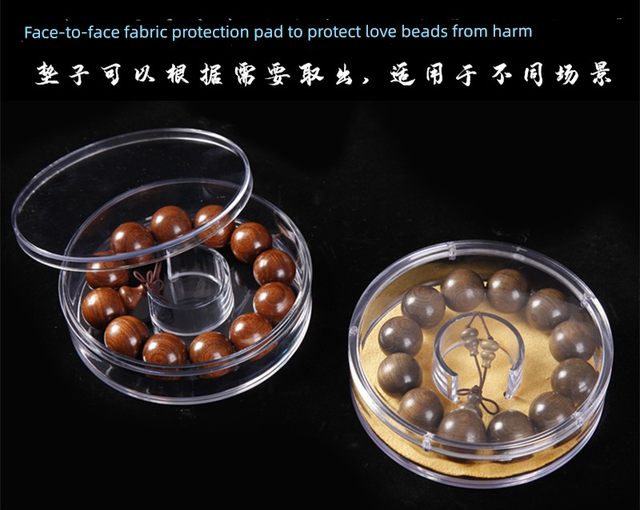 Acrylic agarwood bracelet Buddhist beads box round seal transparent display bracelet gift art packaging storage box