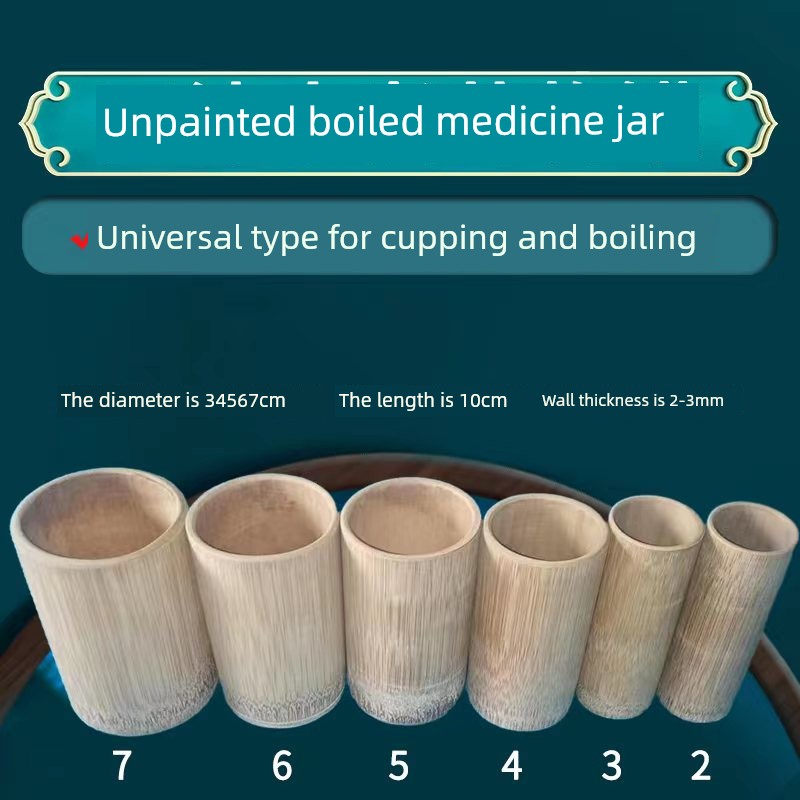 A Variety of Unpainted Water-Boiled Bamboo Cups for Cupping Therapy, Specifically for Traditional Chinese Medicine Health Care, Bamboo Tubes for Cupping, Medical and Home Use