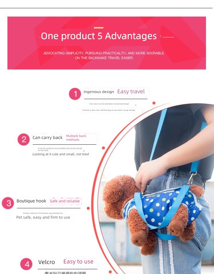 Inclined shoulder bag convenient portable Traction rope Chest strap Pets