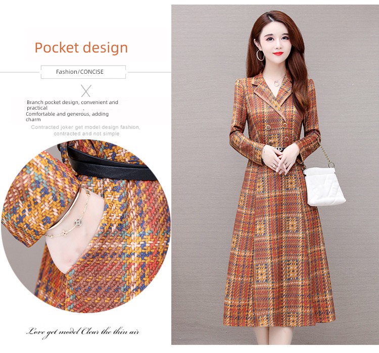 Autumn and winter Celebrity temperament Goddess Wool Dress
