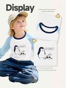 Baby Long-Sleeved T-Shirt Autumn and Winter Pure Cotton Clothing for Small and Medium-Sized Children, Boys' Tops, Girls'