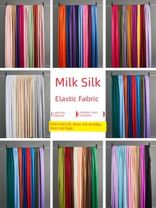 Wine Red Milk Silk Fabric Elastic Cloth Chinese-Style Wedding Hall Wave Cloth Stage Background Black Ceiling Drape Ceili