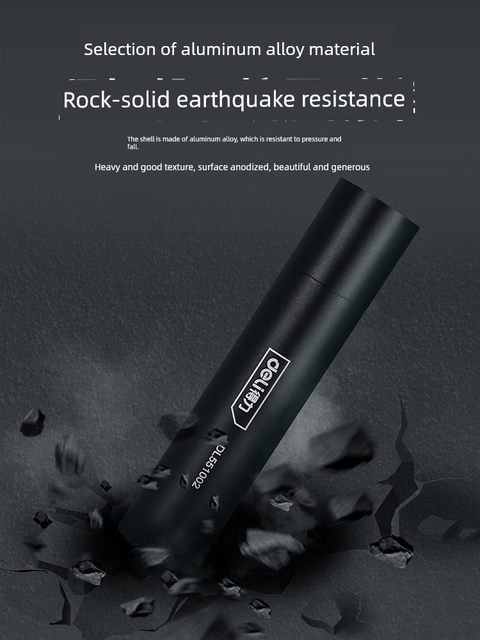 Deli flashlight strong light charging outdoor super bright long-range small mini portable household xenon lamp special LED