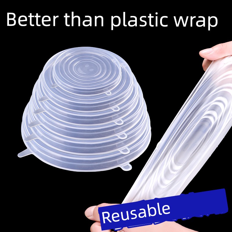 Food Grade Silicone Cover Universal Fresh-Keeping Cover Multifunctional Sealed Bowl Cover round Universal Fresh-Keeping Film Cover
