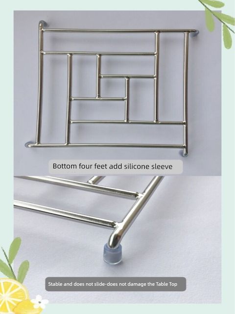 304 stainless steel anti-scalding insulation pad Kitchen dining table pot mat Dishes and dishes racks Coasters and dishes pads Solid handmade