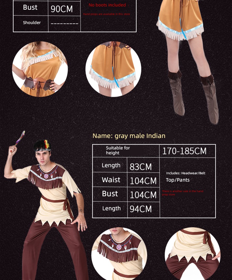men and women Indian people Africa show Halloween clothing