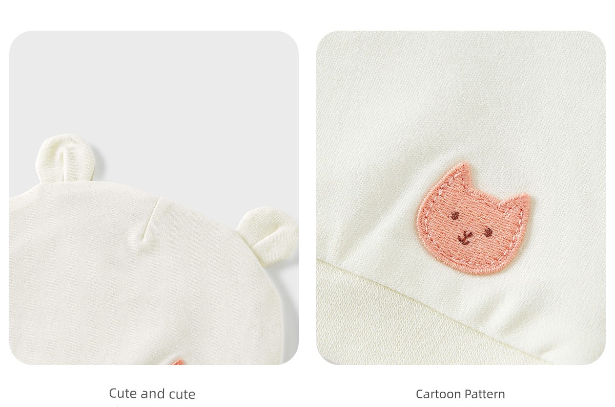 Tongtai Baby Hat Pure Cotton Baby Hat Newborn Baby Fontanelle Protection Hat Newborn Double-Layer Windproof Hat Hooded Hat — 22