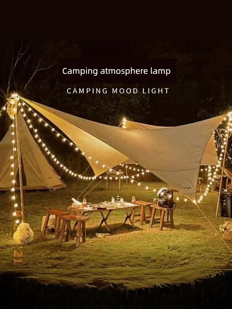 Camping Ambience Light Canopy Tent Decoration Camp Outdoor Solar-Powered String Lights Led Twinkle Light Small Colored Lights String
