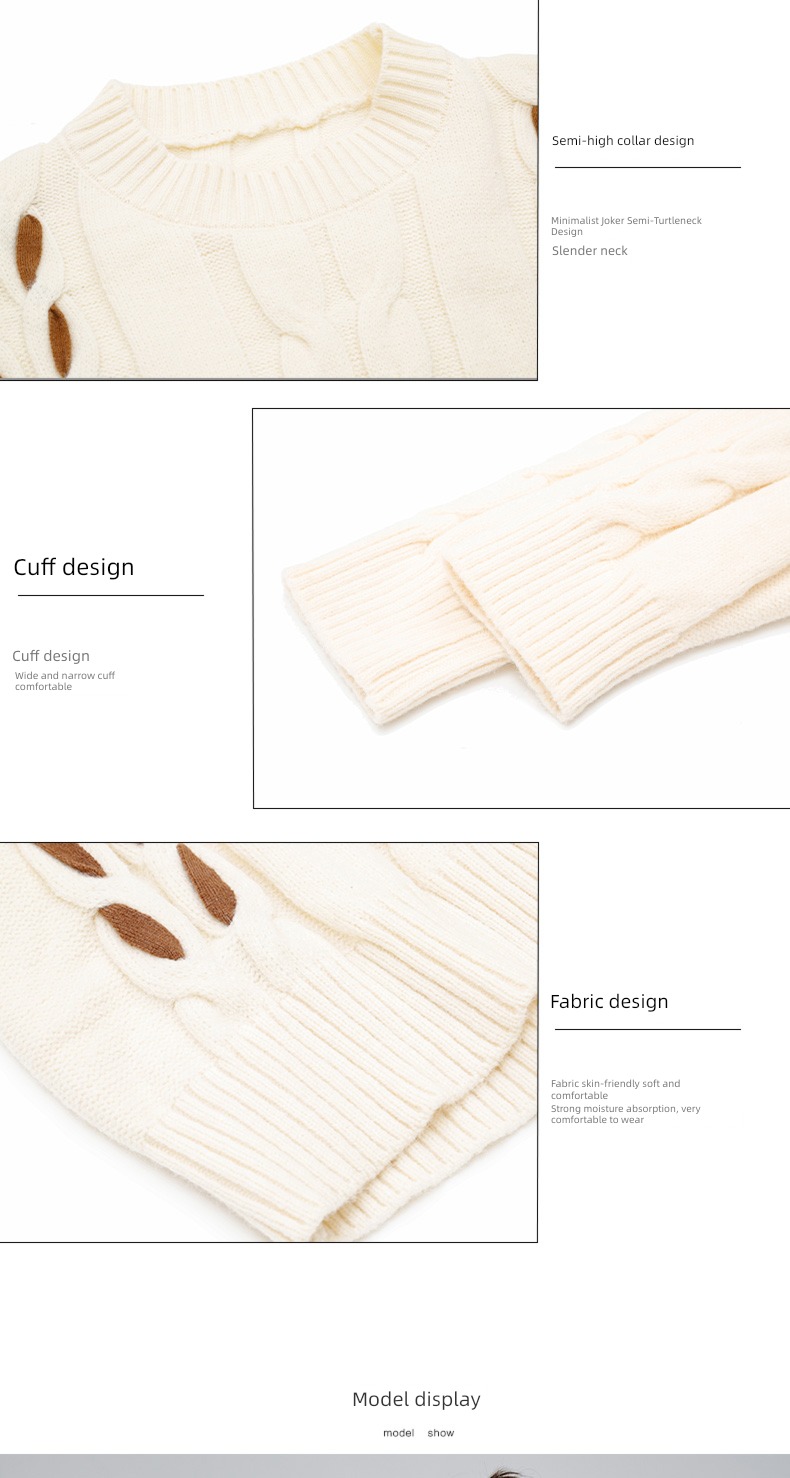 Pachachi fashion girl jacquard weave Color contrast sweater Condom