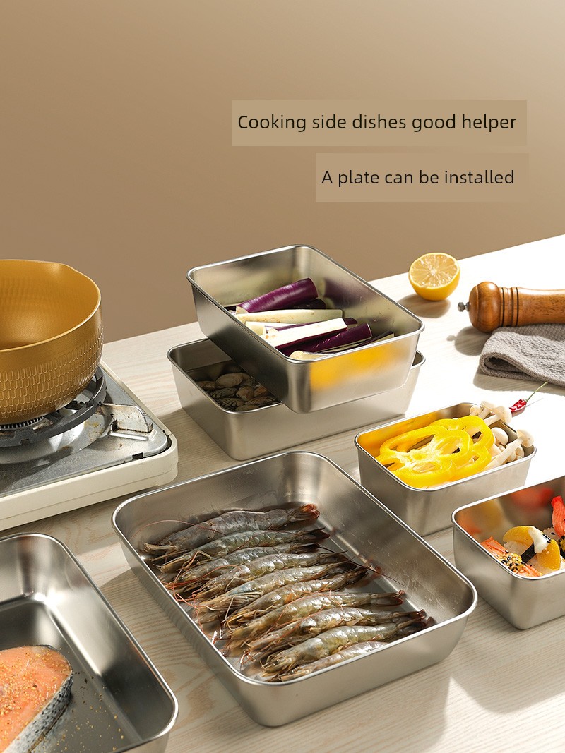Rectangular Picnic Lunch Box Stainless Steel