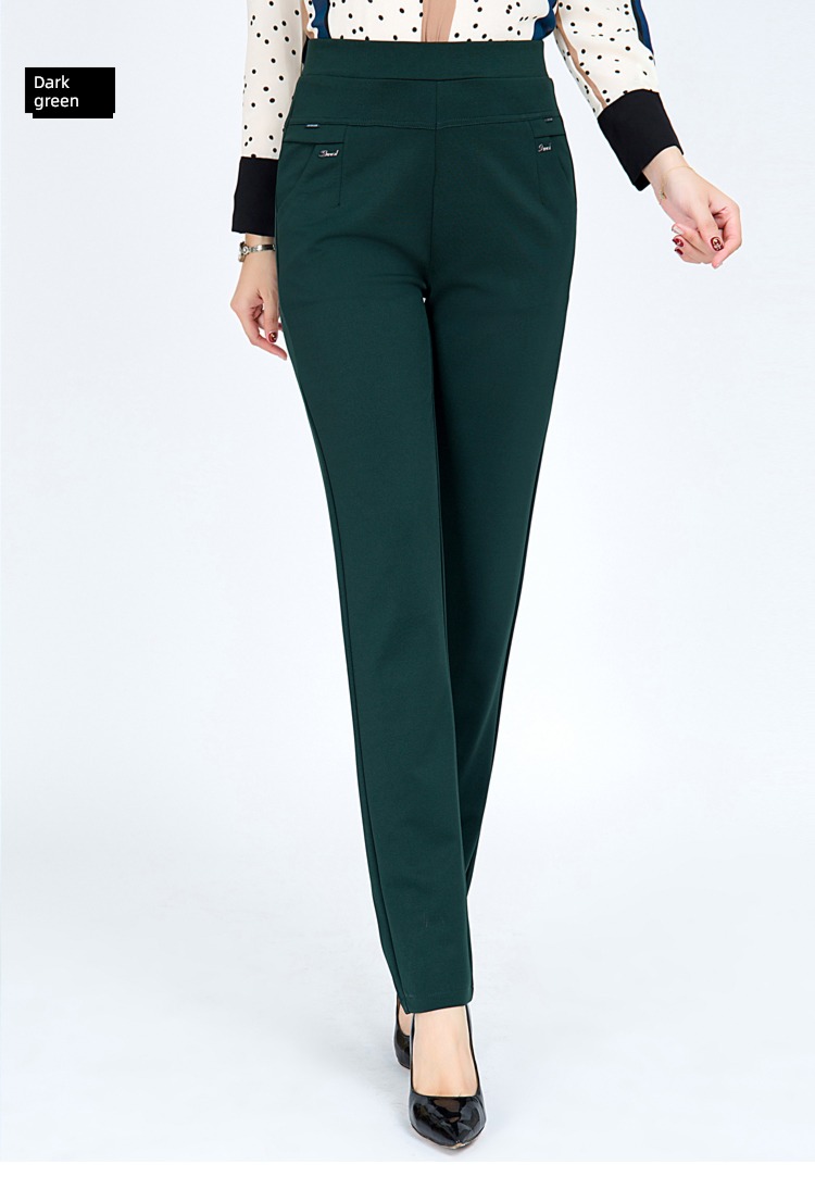 High waist elastic force spring and autumn new pattern leisure time middle age Mother dress