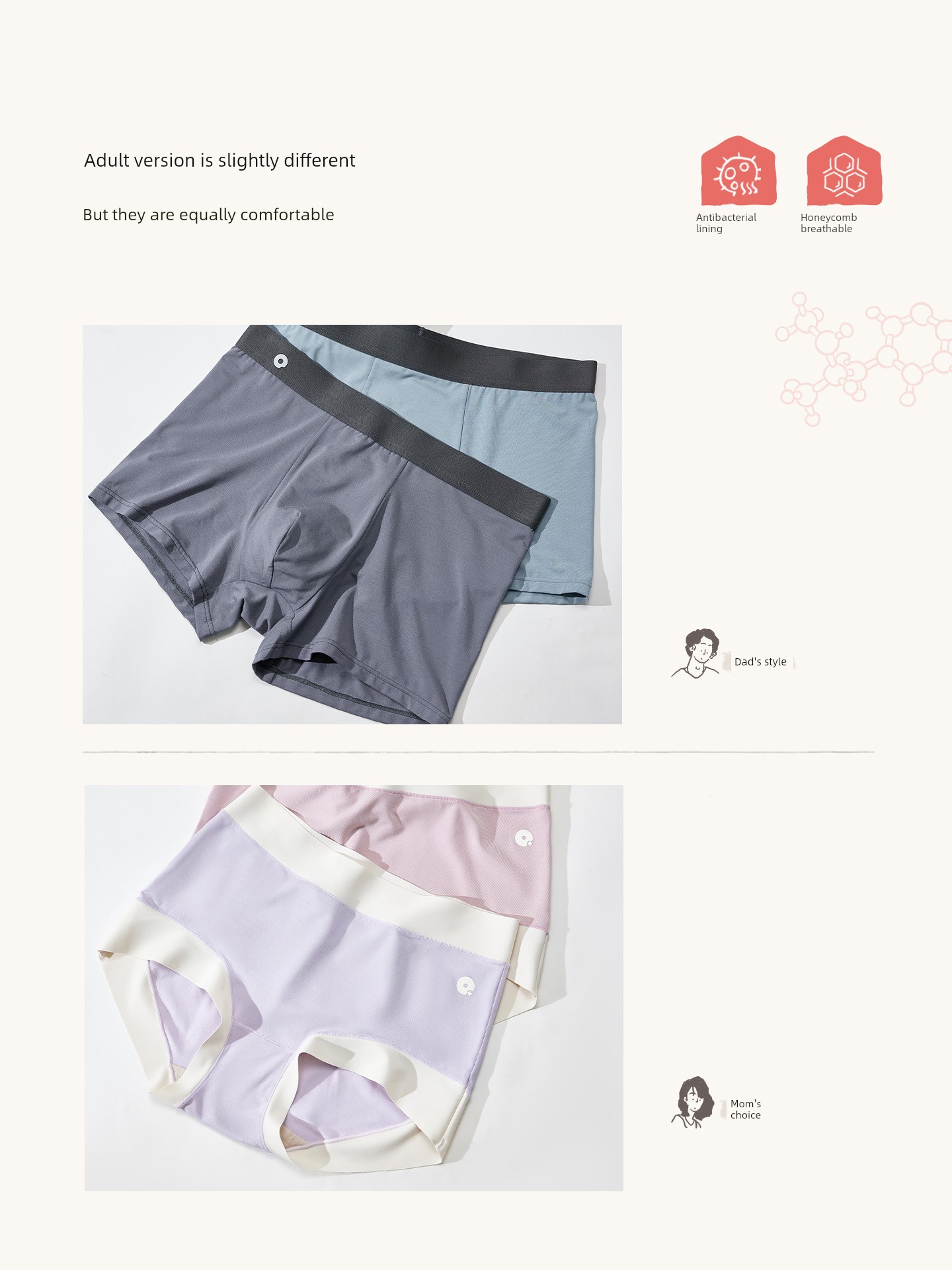 [Event Exclusive] Q21 Little Sponge Underwear for Children, Sweat-Wicking and Antibacterial, 5 Pieces/Pack, Adult Antibacterial Underwear, 3-Pack — 5