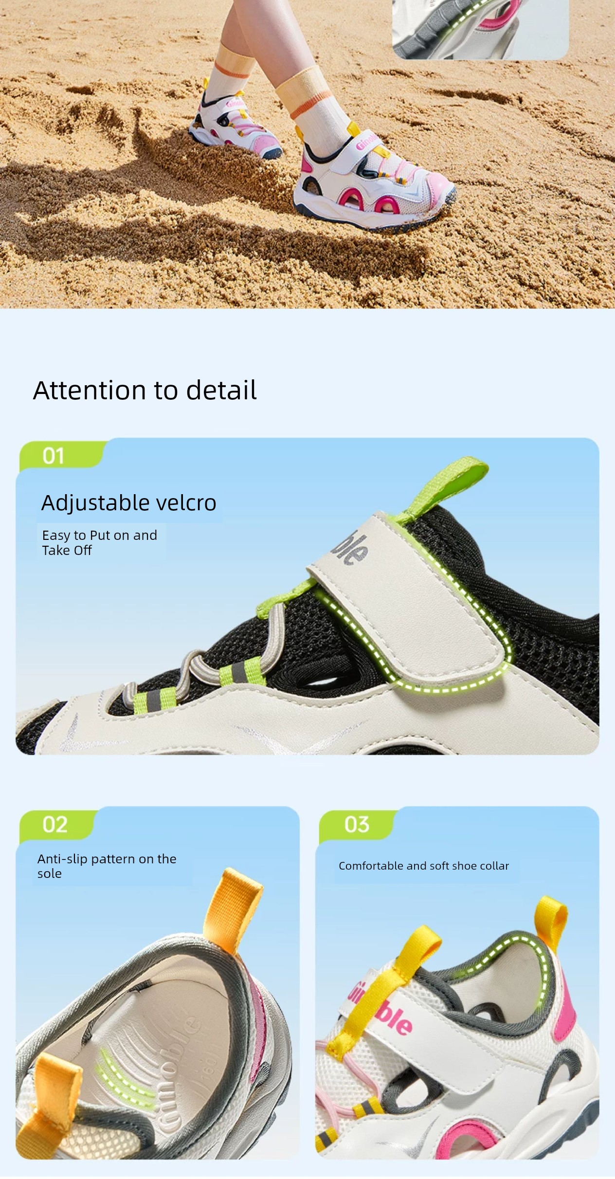 Jinopu Functional Shoes Summer New Sandals Baby Toddler Shoes Men's and Women's Baby Shoes Gw1743 — 7