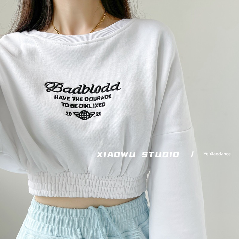 Sweater Europe and America Close your waist Exposed navel sir motion jacket