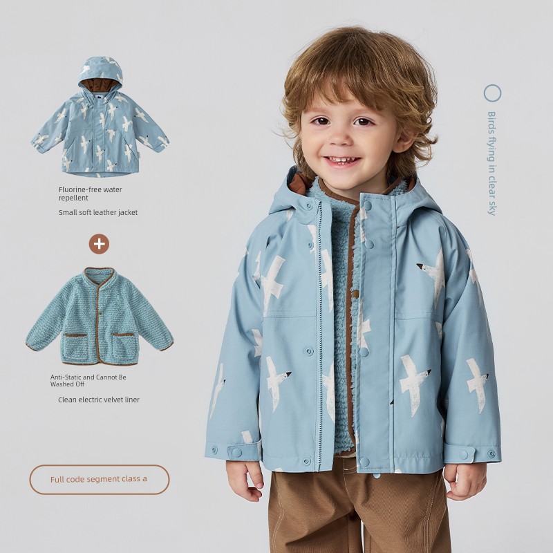 [Courage Soft Leather] Mini Bala Boys and Girls Children's Jacket Water-Repellent Plush Inner Lining Three-In-One 2026 Autumn — 6