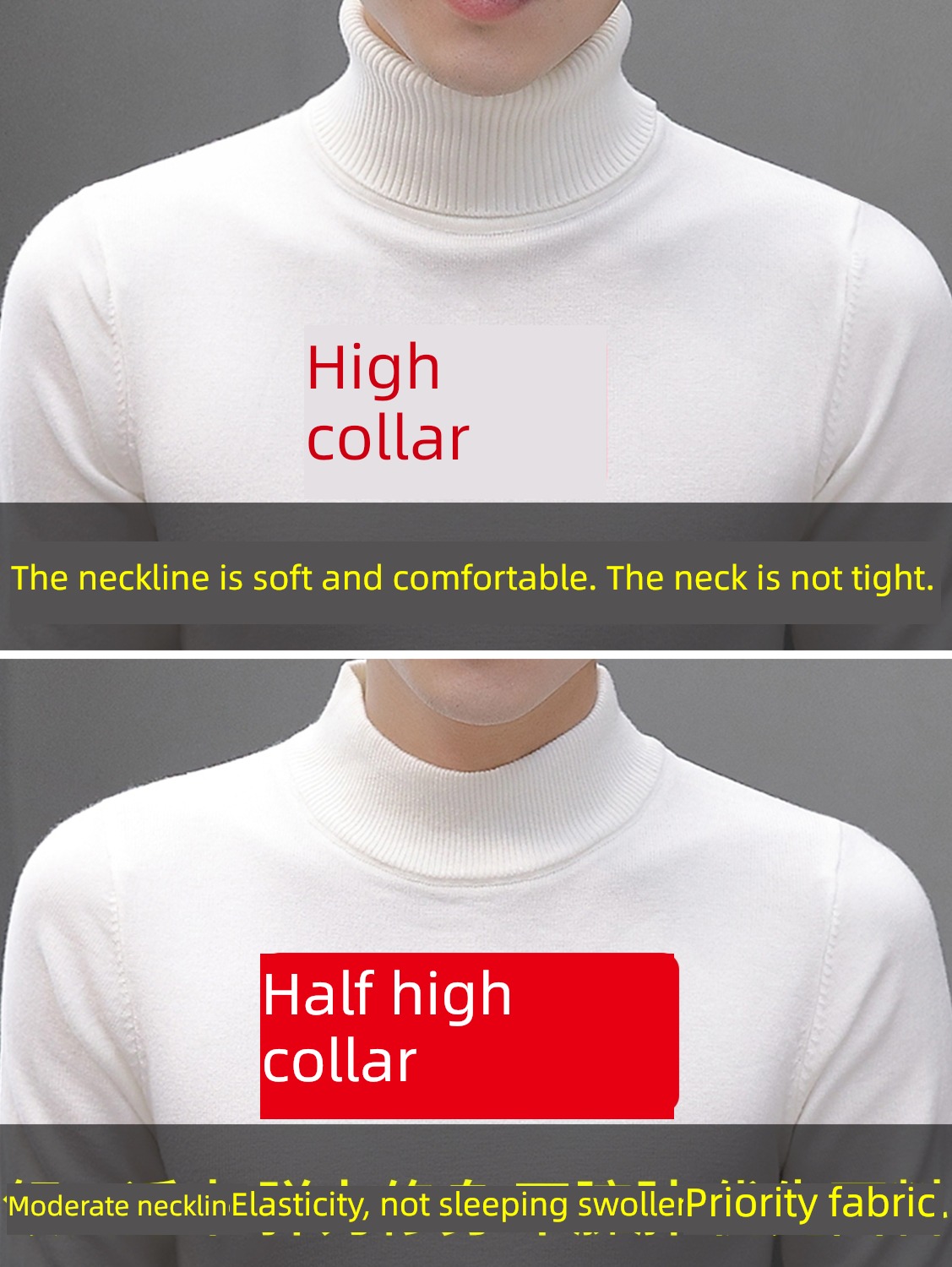 Korean version Self-cultivation Autumn and winter Undershirt black High collar sweater