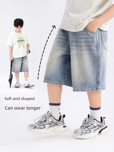 Zuoxi Children's Clothing Boys' Denim Shorts Anti-Fade Summer Wear 2026 New Stylish Versatile Mid-Length Pants for Kids 