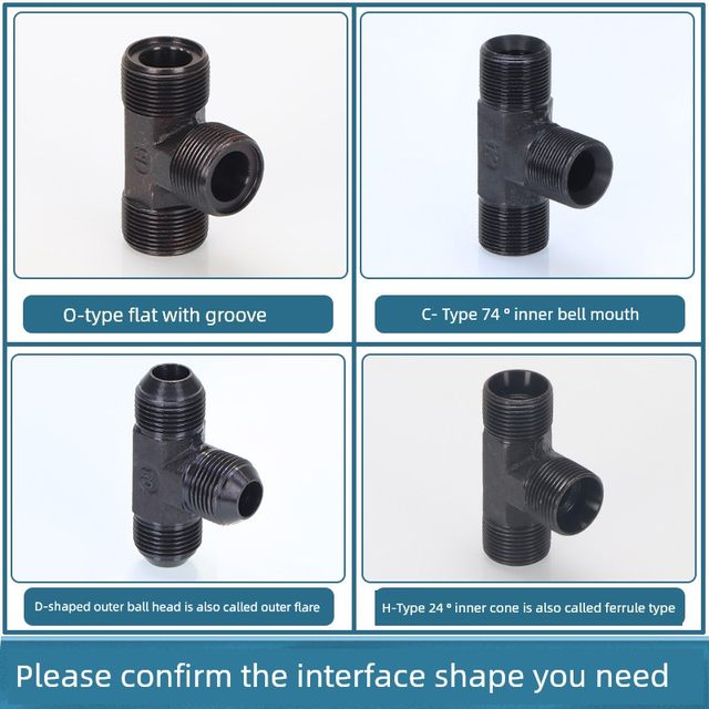 High-pressure oil pipe joint hydraulic metric O-type tee M14/16/18/20/22/27/30*1.5 welding tee