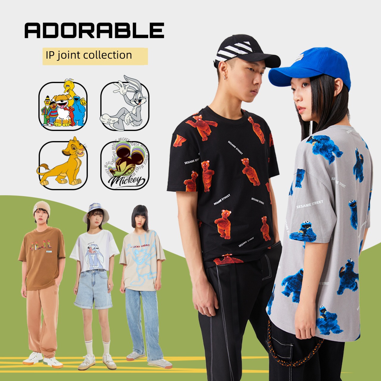Mets bonway Versatile Couples dress Short sleeve T-shirt