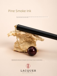 Dongguan Lacquer Hairpin Lacquerware Jewelry Artistic Fashion Vintage Retro New Chinese Style Niche Pine Smoke Ink