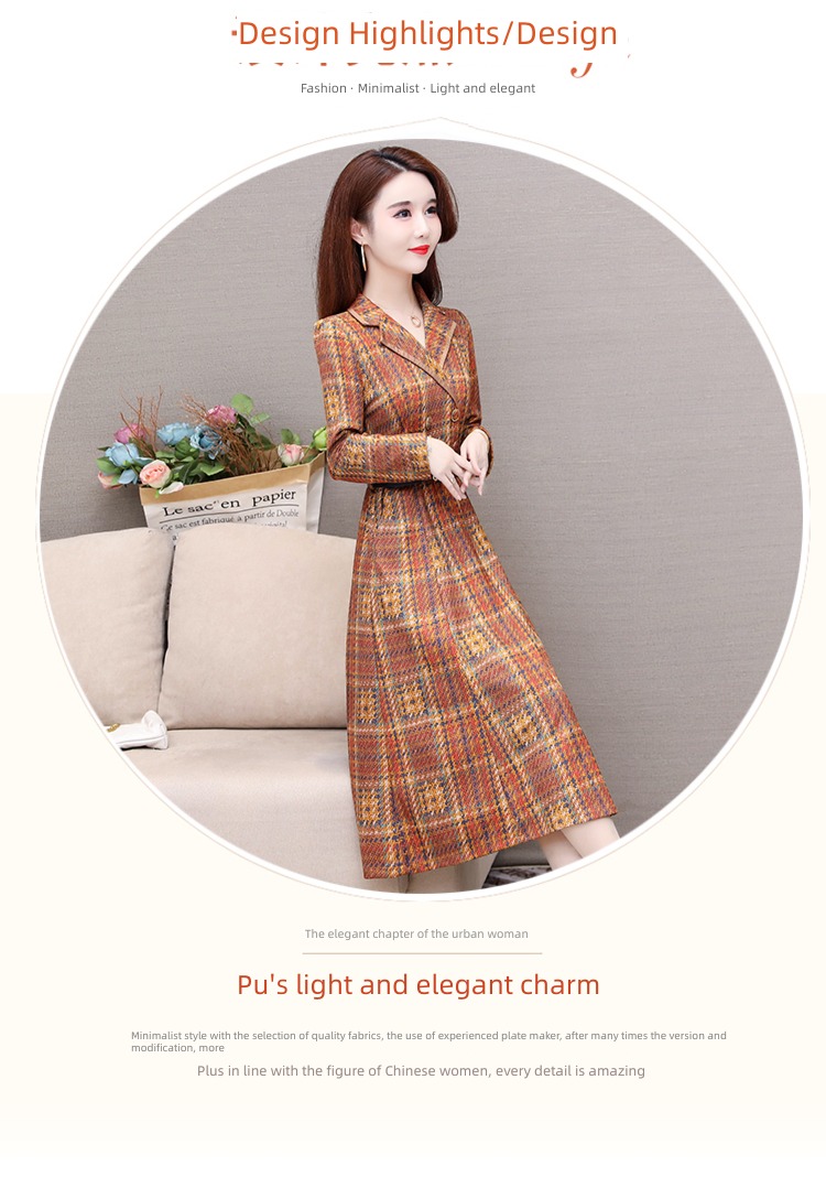 Autumn and winter Celebrity temperament Goddess Wool Dress