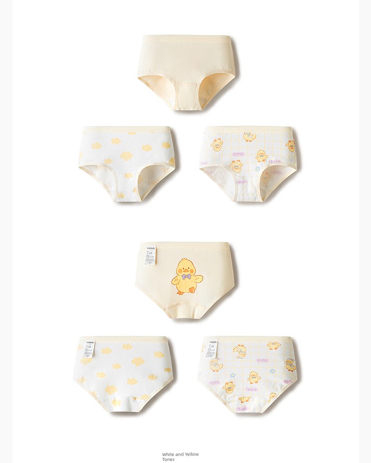 Balabala Children's Underwear, All-Cotton, Class A, Girls' Boxer Shorts, Toddler and Big Kids' Four-Corner Briefs, Baby-Friendly, Non-Binding — 71