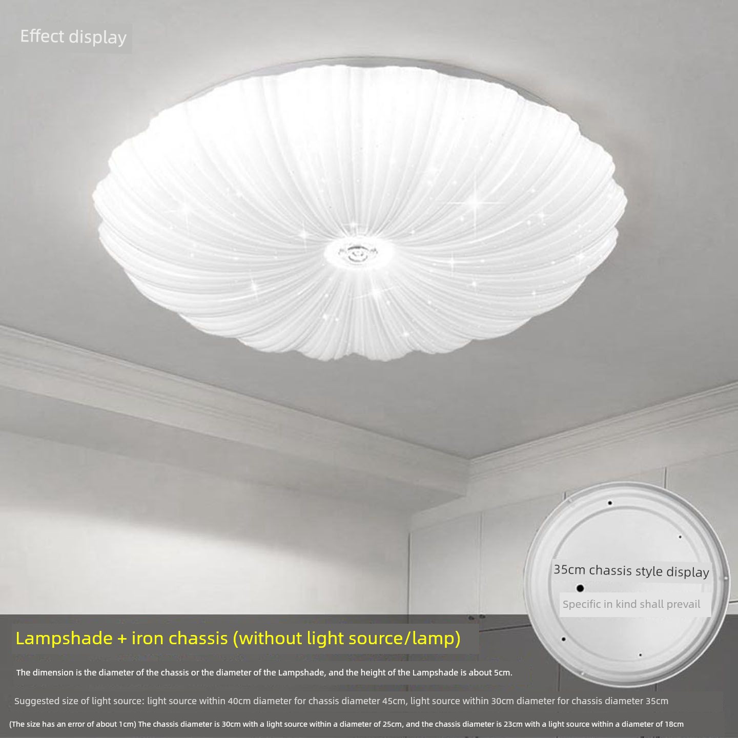 Led Rotary Mouth Separate Acrylic Replacement Ceiling Lampshade