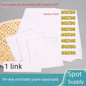 DIY Square Towel Pure Cotton Fabric Tie-Dye Printing Blue Dye Wax Dye Plant Dyeing Children's Student Blue Dyeing Handke