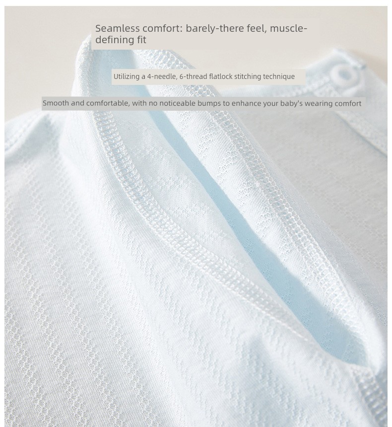 Jq Jingqi Baby Summer Thin Jacquard Romper Long Sleeve Air Conditioning Suit for Boys and Girls Newborn Base Layer Jumpsuit — 6