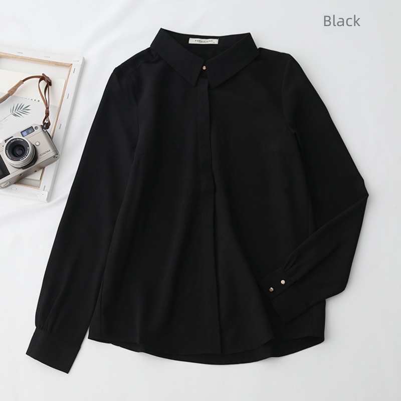 interview work clothes Chiffon Long sleeve Spring and Autumn white shirt