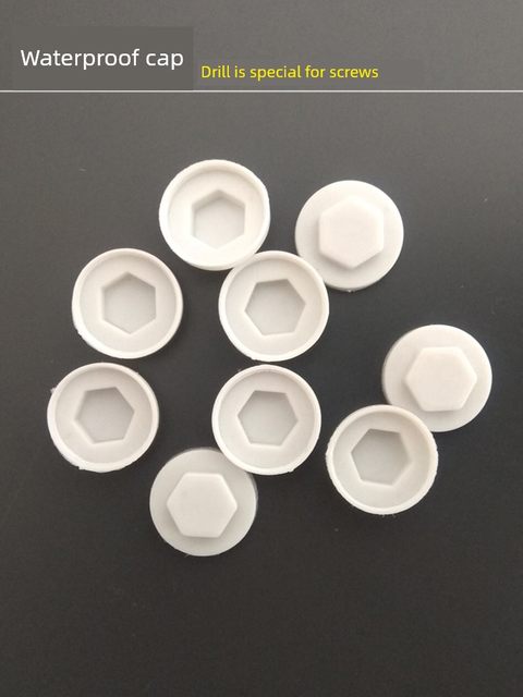 Drill tail screw waterproof cap hexagonal dovetail self-tapping nail color steel resin tile nail plastic protective cap wide edge free shipping