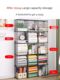 Understairs storage cabinet bookcase with door dustproof free combination lattice iron storage cabinet simple bookshelves