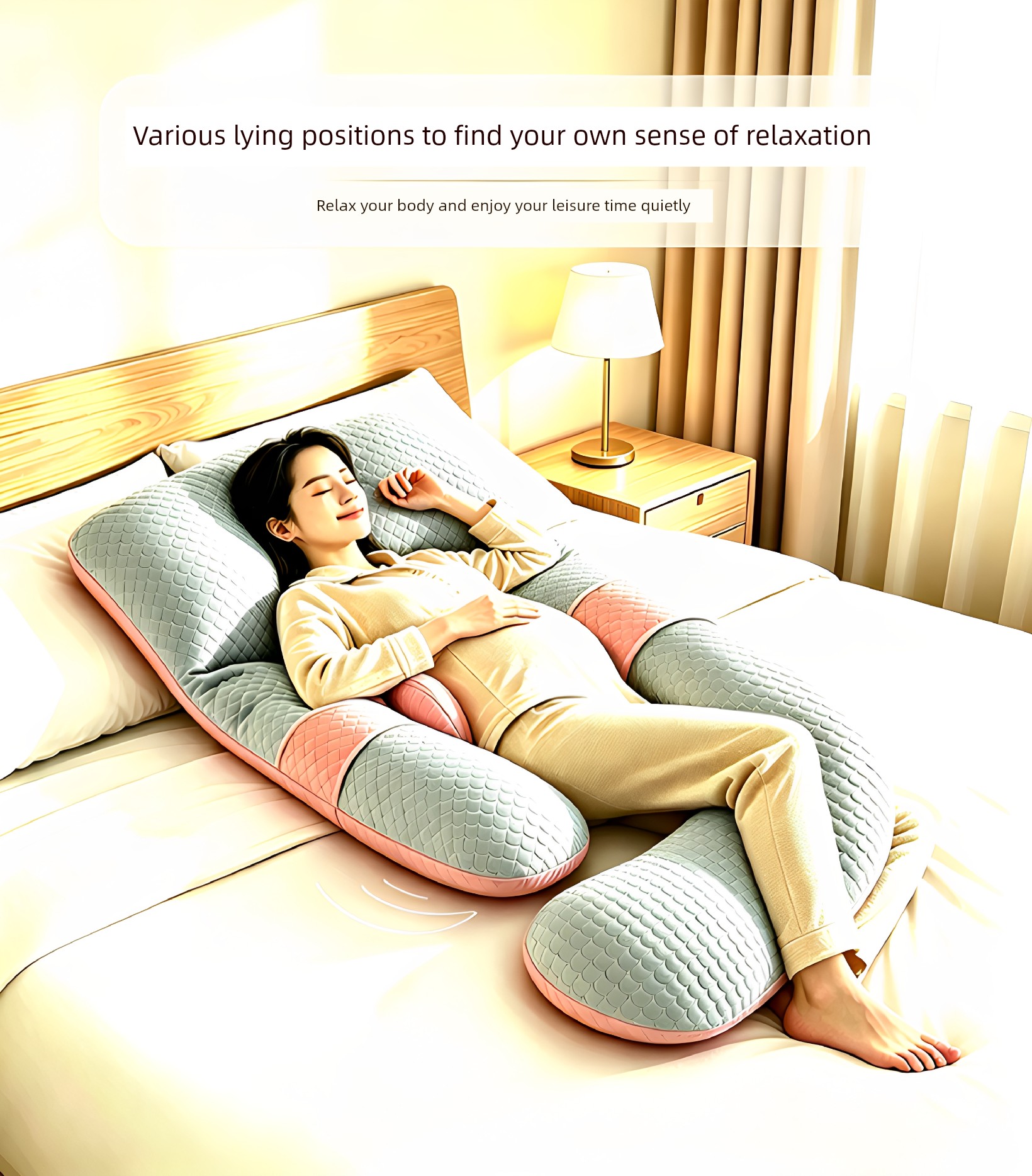 Pregnancy Pillow for Waist Support, Side Sleeping, Belly Support, Side-Lying Pillow, Pregnancy-Specific Sleeping Pillow, Special Pillow for Late Pregnancy — 5