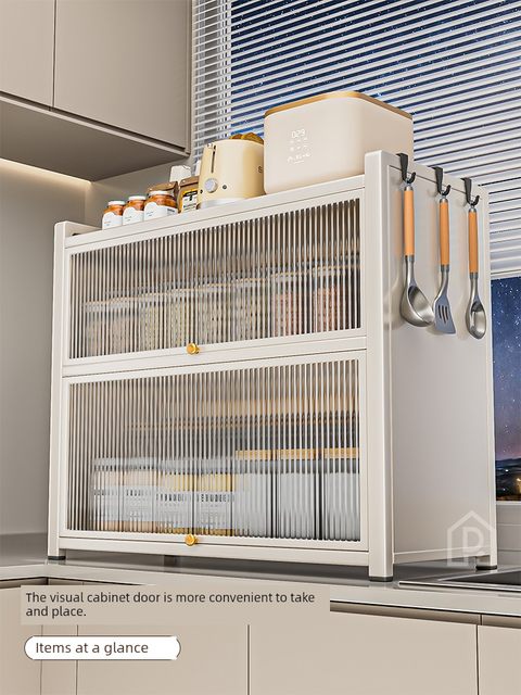 Kitchen storage racks Seasoning racks Countertop dustproof seasoning racks Multi-functional artifacts Home storage cabinets