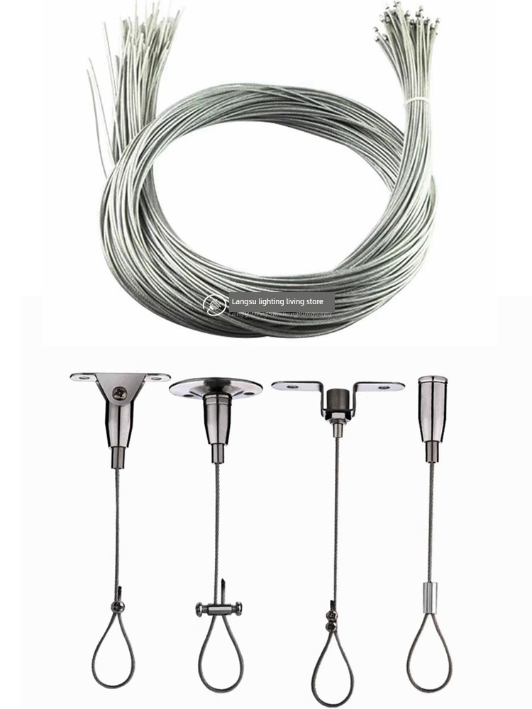 Chandelier Coated Steel Wire Rope 1.5mm Lighting Fixture Tension Head Accessories Load-Bearing Wire Lock Device Billboard Long Strip Flat Light