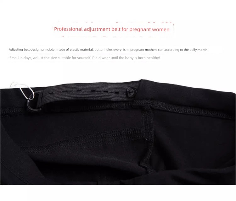 Spring and Autumn Elastic Slimming and Velvet Padded Black Pregnant Women's Pants — 13