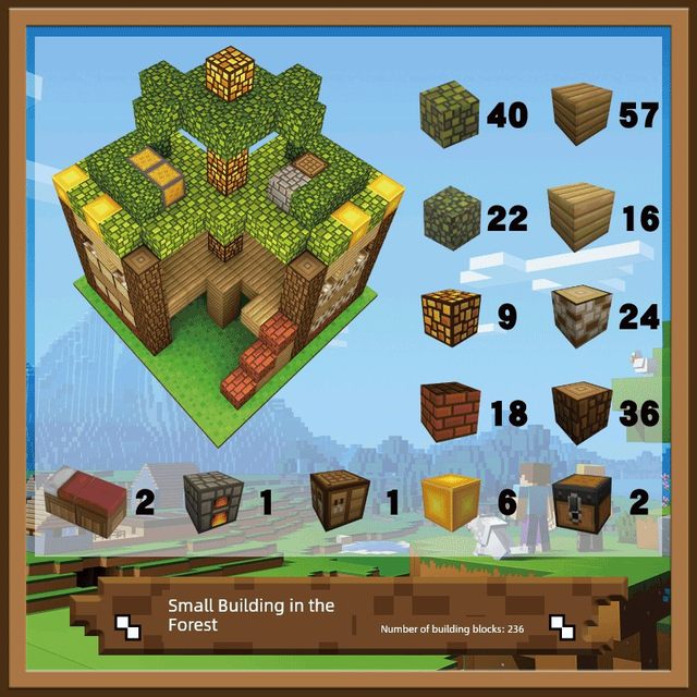 8mm small particles Minecraft magnetic square educational toys creative Children's Day gift building block house