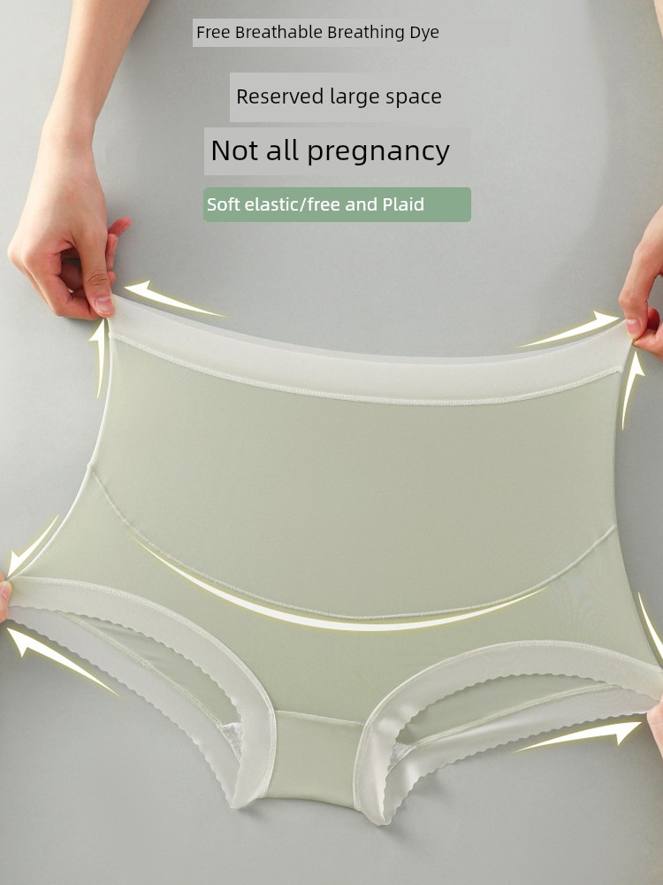 High Waist Belly Support Special Cotton Crotch Ice Silk Pregnant Women's Underpants — 3