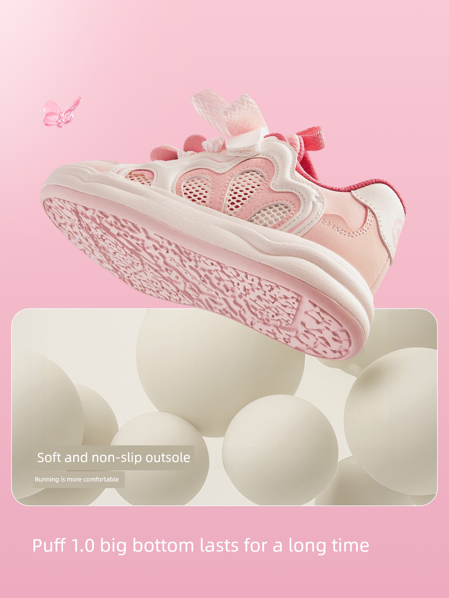 Balabala Kidsren's Shoes, Kidsren's Sneakers, Low-Top Girls' White Shoes, 2026 Summer New Style, Sweet Mesh Breathable Shoes — 3