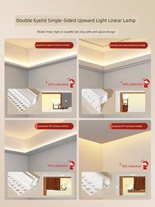 Double Eyelid Ceiling Linear Light Aluminum Channel Single-Sided Upward Light-Emitting Linear Light Living Room Suspende