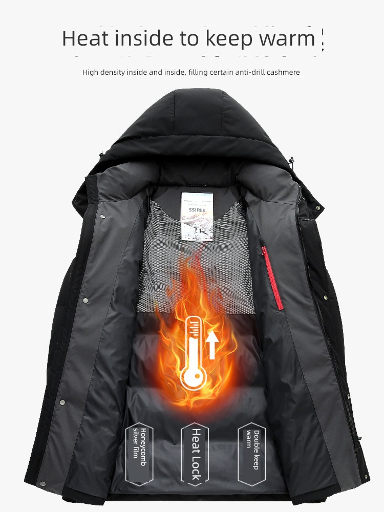 snow flying keep warm business affairs leisure time man Down Jackets