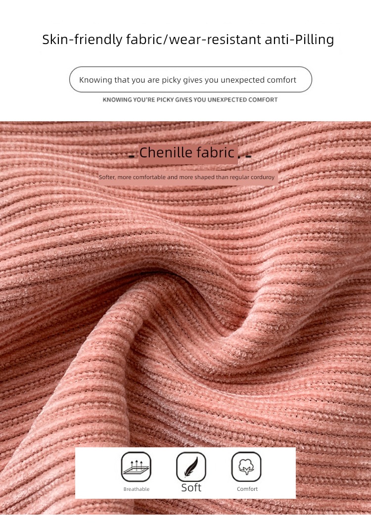 chenille  female Autumn and winter High waist Plush leisure time Wide leg pants
