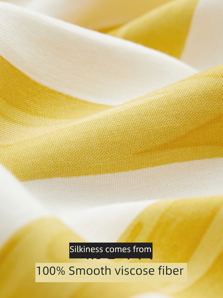501C Jiaonei stripe lovers female Silk Spring and summer pajamas