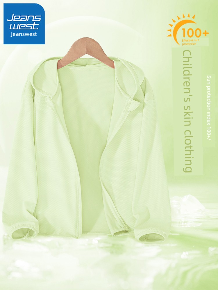 Jeanswest Children's Clothing 2026 New Boys' Sun Protection Clothing Ice Silk Children's Sun Protection Jacket Summer Wear Upf100+